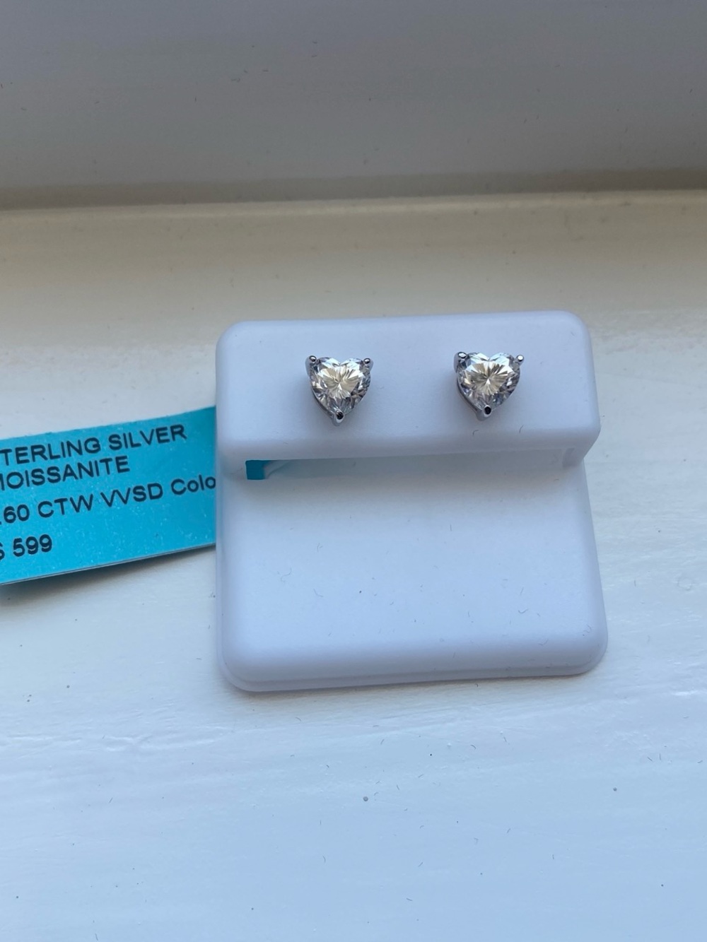 Heart Moissanite Stud Earrings